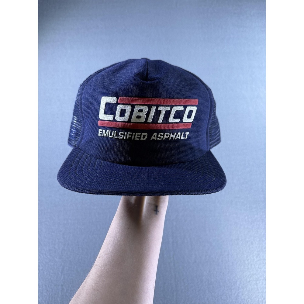 Cobitco Emulsified Asphalt Hat Cap Snap Back Mens One Size Blue USA Trucker